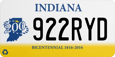 IN license plate 922RYD