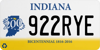 IN license plate 922RYE