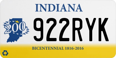 IN license plate 922RYK