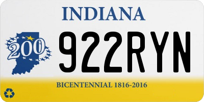 IN license plate 922RYN