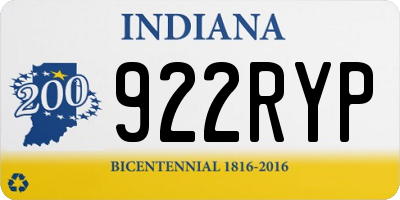 IN license plate 922RYP