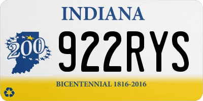 IN license plate 922RYS