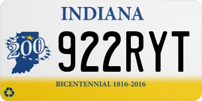IN license plate 922RYT