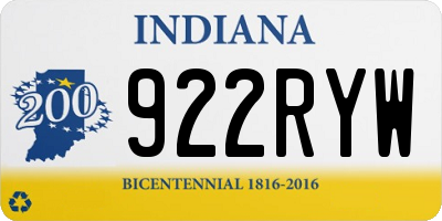 IN license plate 922RYW