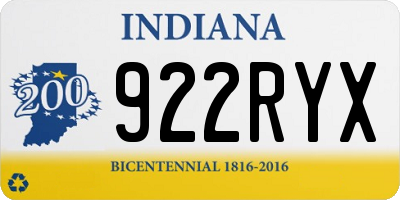 IN license plate 922RYX