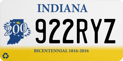 IN license plate 922RYZ