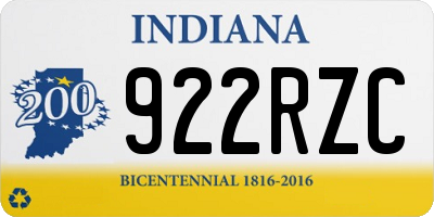 IN license plate 922RZC