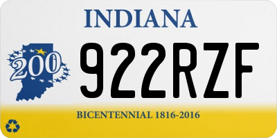 IN license plate 922RZF