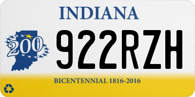 IN license plate 922RZH