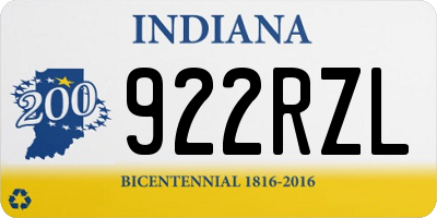 IN license plate 922RZL
