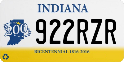 IN license plate 922RZR