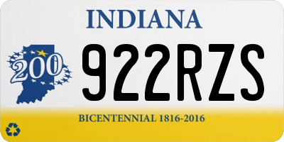 IN license plate 922RZS