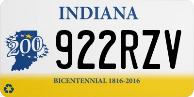 IN license plate 922RZV