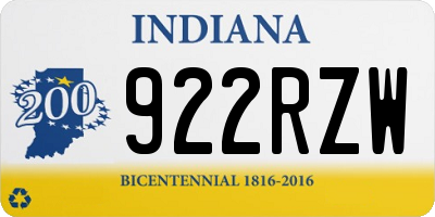IN license plate 922RZW