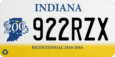 IN license plate 922RZX