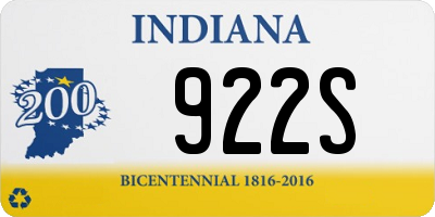 IN license plate 922S