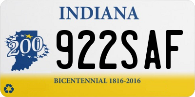 IN license plate 922SAF