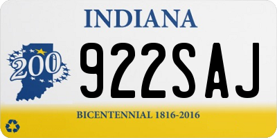 IN license plate 922SAJ