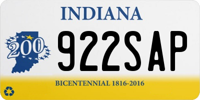 IN license plate 922SAP