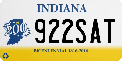 IN license plate 922SAT