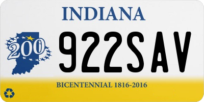 IN license plate 922SAV