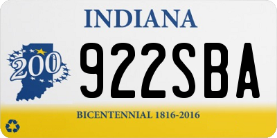 IN license plate 922SBA