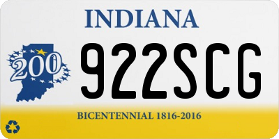 IN license plate 922SCG