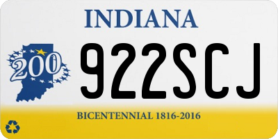 IN license plate 922SCJ