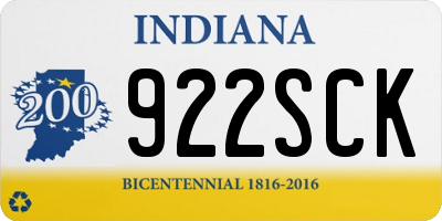 IN license plate 922SCK