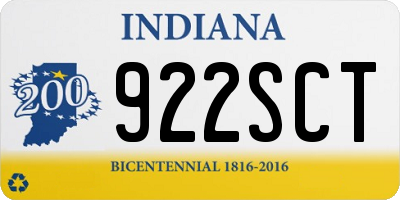 IN license plate 922SCT