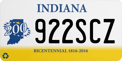 IN license plate 922SCZ