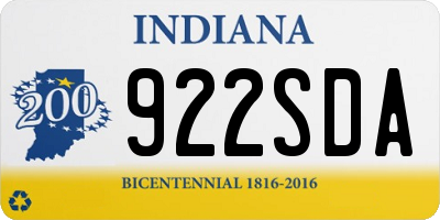 IN license plate 922SDA