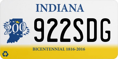 IN license plate 922SDG