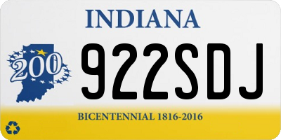 IN license plate 922SDJ