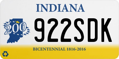 IN license plate 922SDK