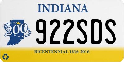 IN license plate 922SDS