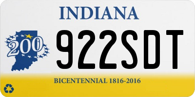 IN license plate 922SDT