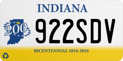 IN license plate 922SDV