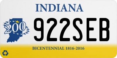 IN license plate 922SEB