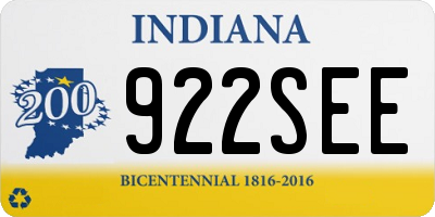 IN license plate 922SEE