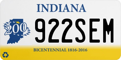 IN license plate 922SEM