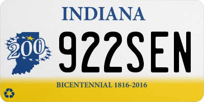 IN license plate 922SEN