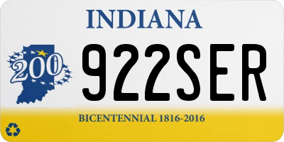IN license plate 922SER