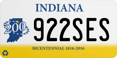 IN license plate 922SES