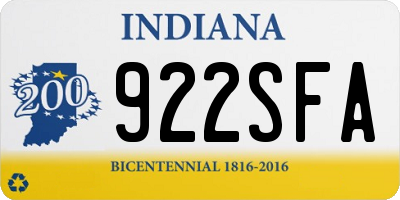 IN license plate 922SFA