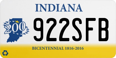 IN license plate 922SFB