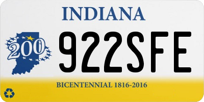 IN license plate 922SFE