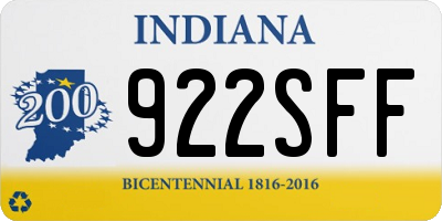 IN license plate 922SFF