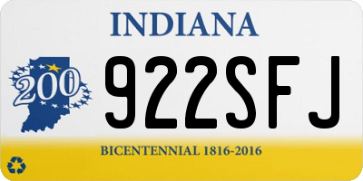 IN license plate 922SFJ