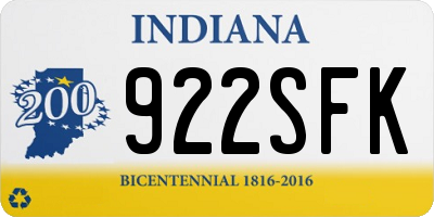 IN license plate 922SFK
